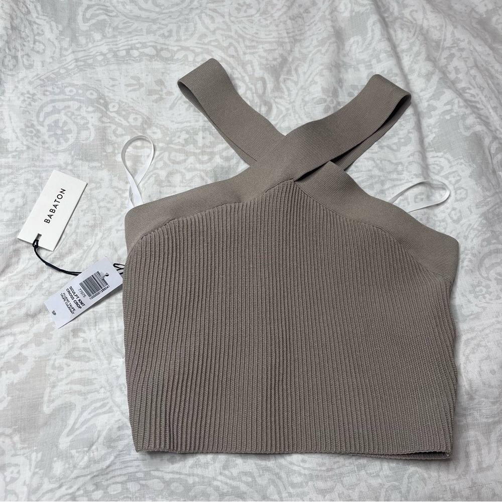 Babaton sculpt knit cross top